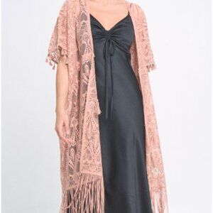 Sally Lace Kimono - Dusty Rose